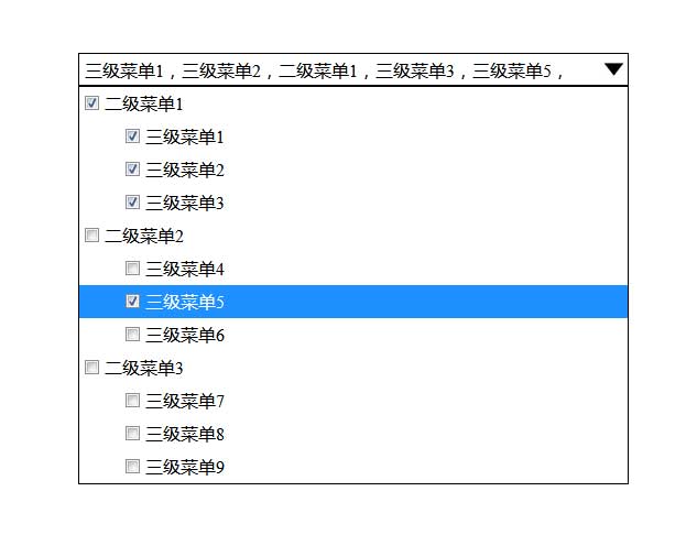 jQuery下拉式复选框