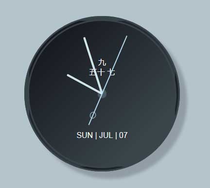 js css3带月份的圆形时钟