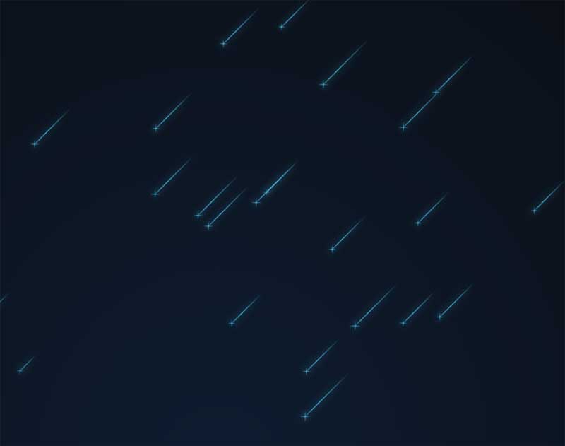 全屏的流星雨掉落动画特效