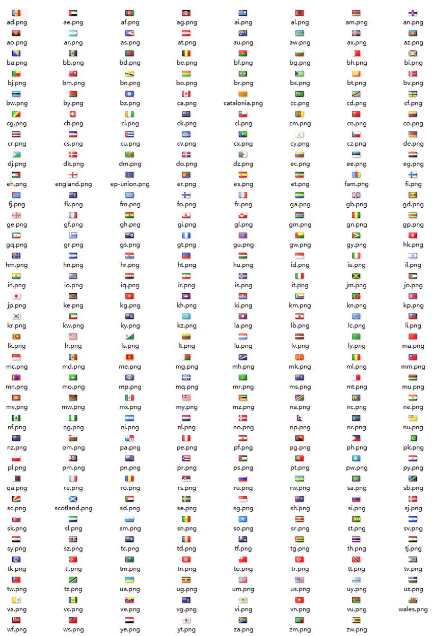 247个世界各国国旗图片素材下载