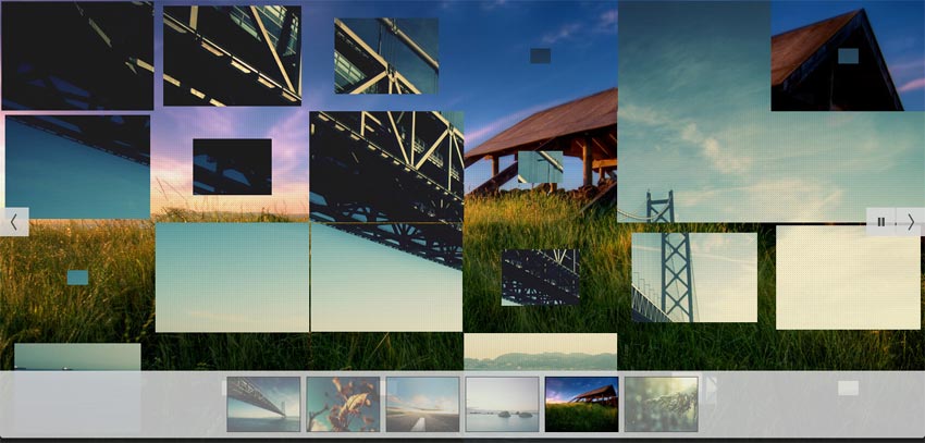 jquery camera全屏相册幻灯片插件带马赛克网格子图片切换效果