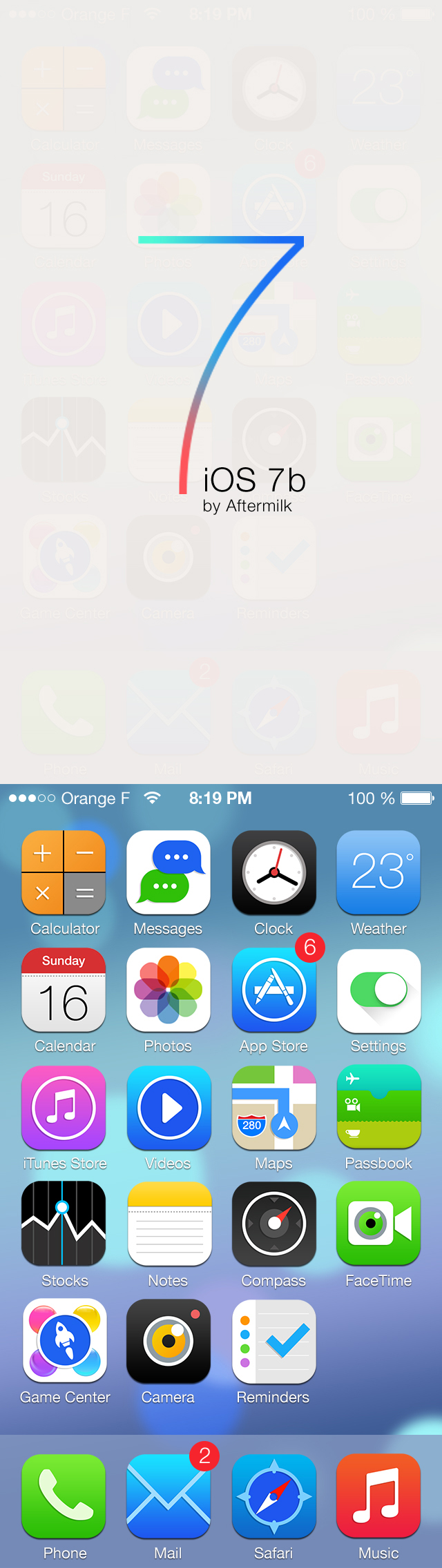 iOS7风格手机界面图标设计psd素材