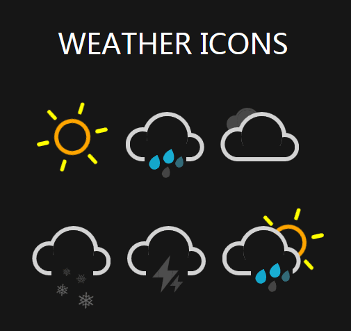 纯css3简易的天气图标动画特效