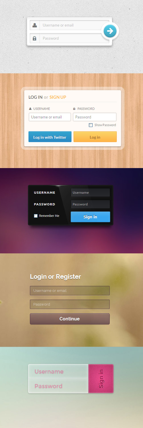 5款漂亮的css3自定义登录表单样式