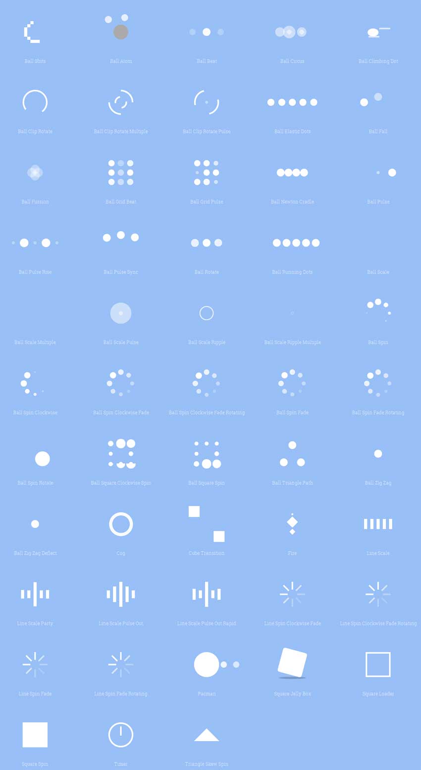 53种css3 loading白色加载图标动画特效