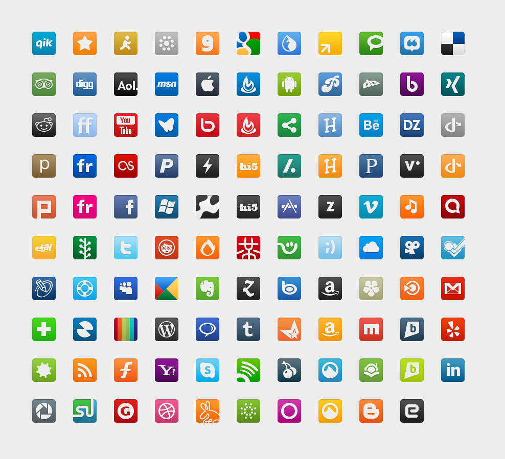 实用国外社交网络应用小图标素材下载