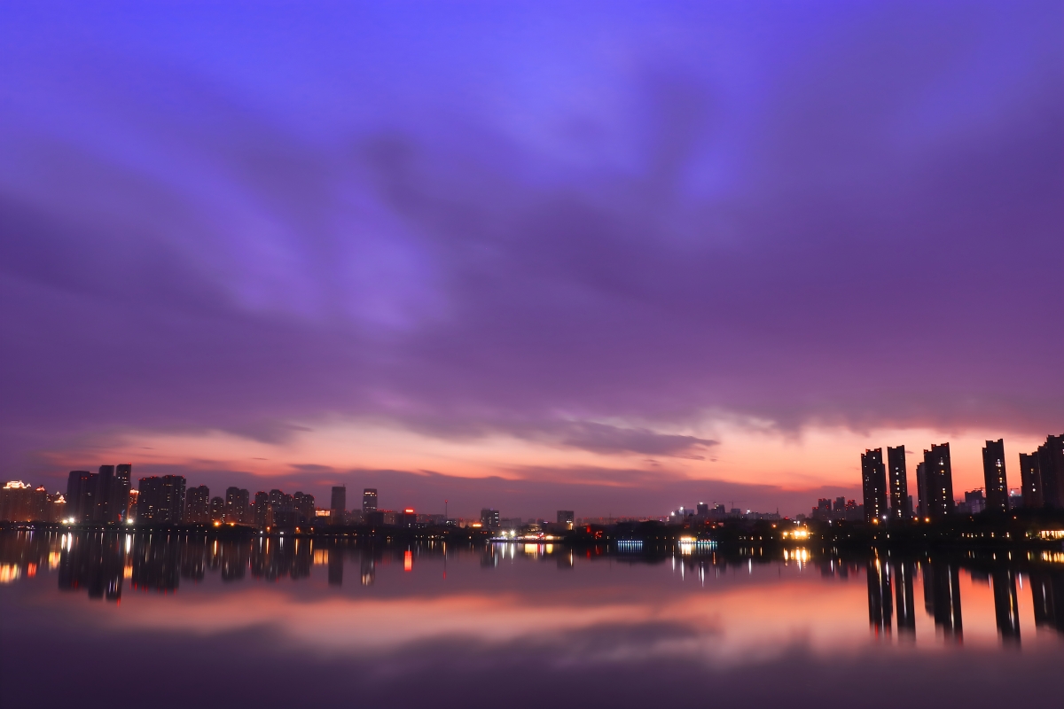 安徽省蚌埠市龙子湖夜景4k壁纸