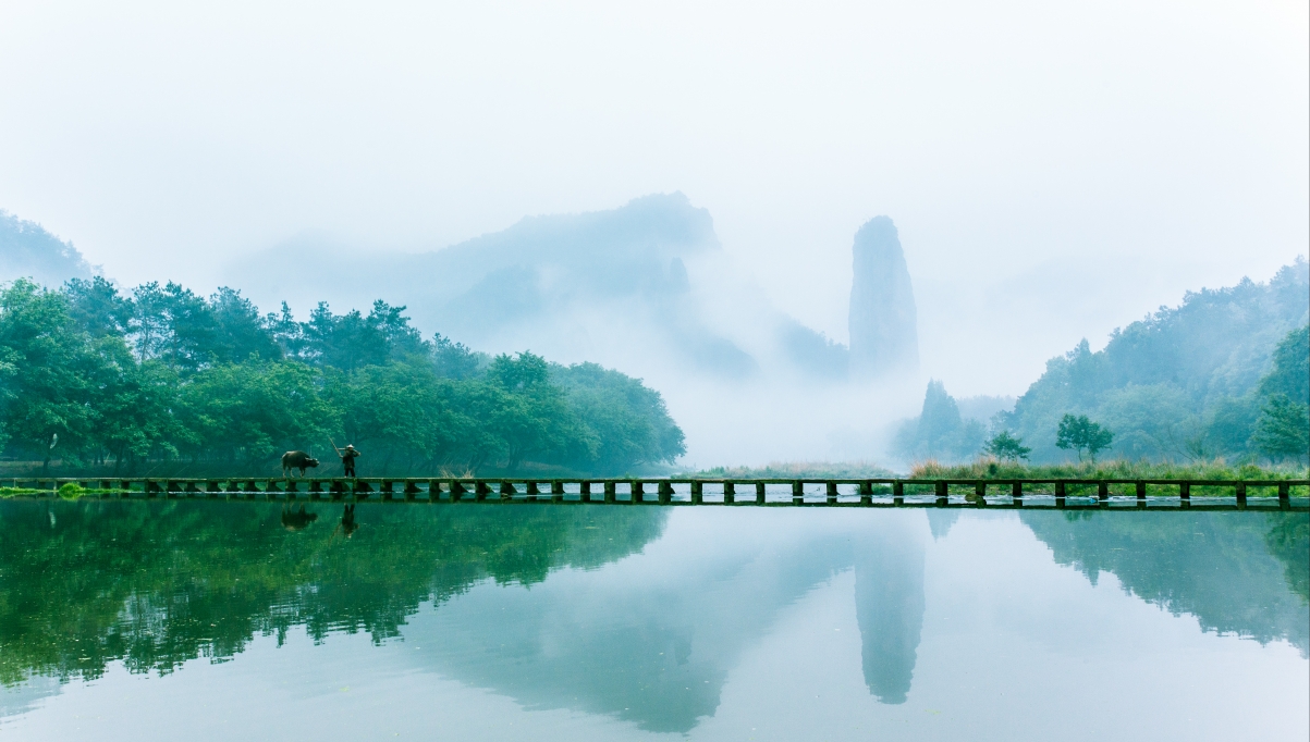 清明节 中国风山水风景画5k壁纸