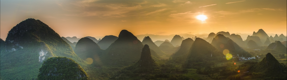 桂林阳朔晚霞5120x1440风景壁纸