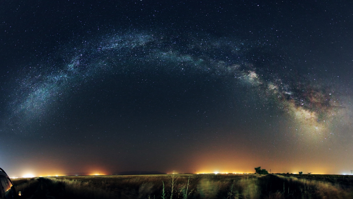 夜晚 星星 弧 星空4K壁纸3840x2160