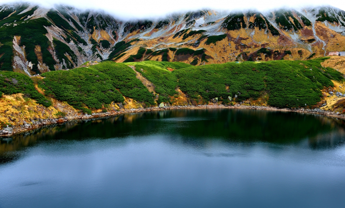 日本富士山 湖水 风景4K壁纸