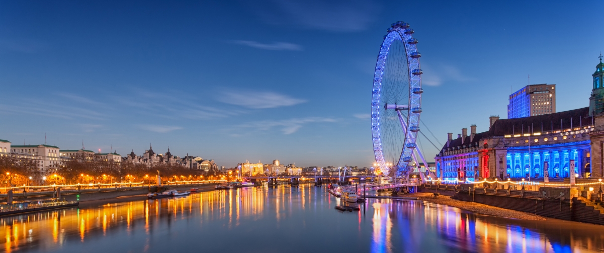 英国伦敦摩天轮3440x1440风景壁纸