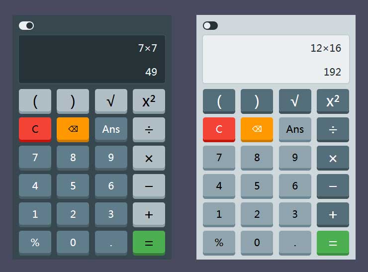 jquery两款切换的计算器样式代码