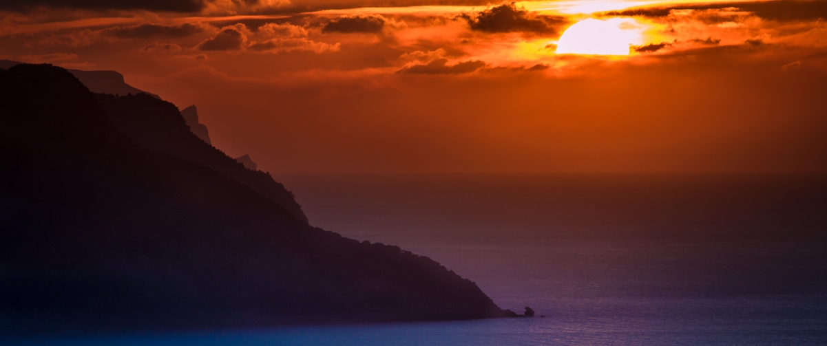 马洛卡海滩美丽日落风景3440x1440壁纸