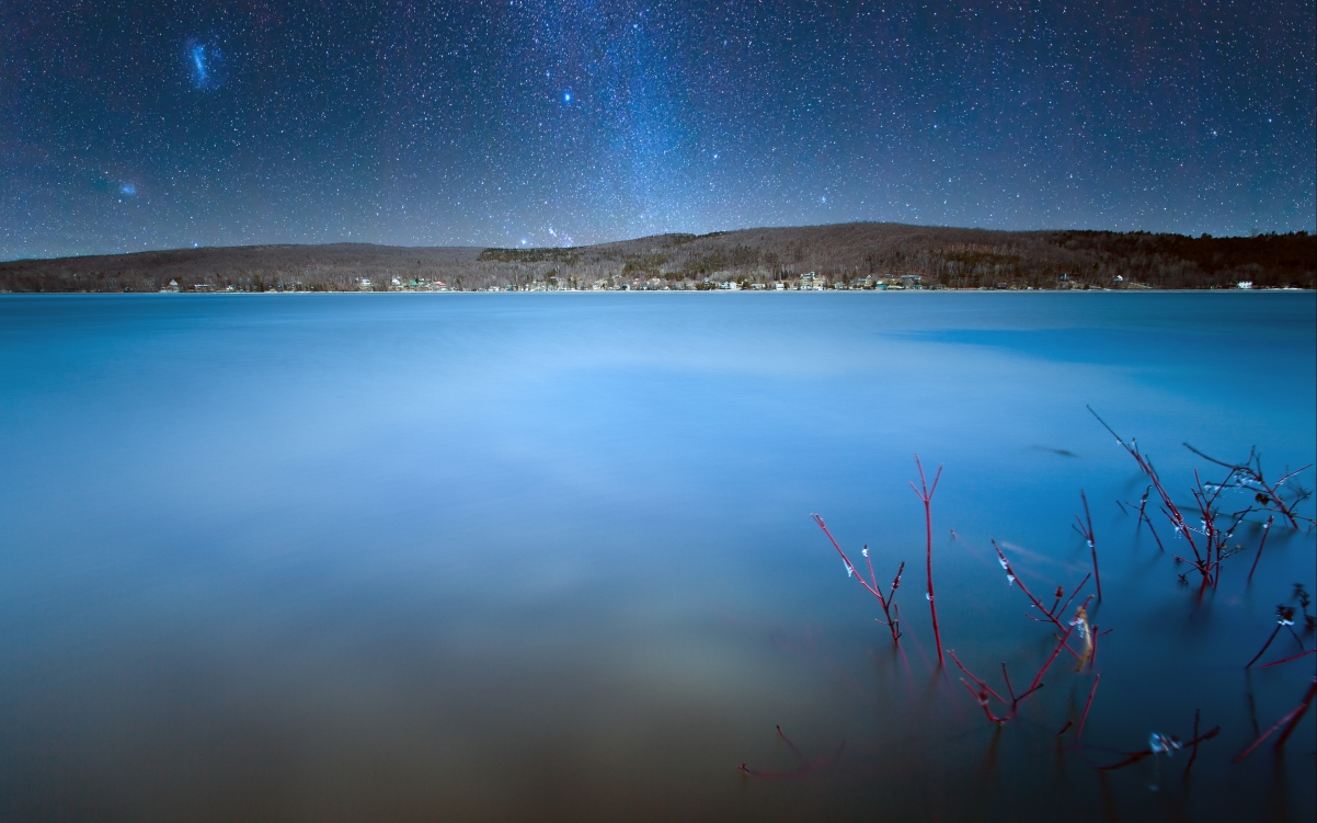 自然风景 蓝色夜空 星空风景4K壁纸