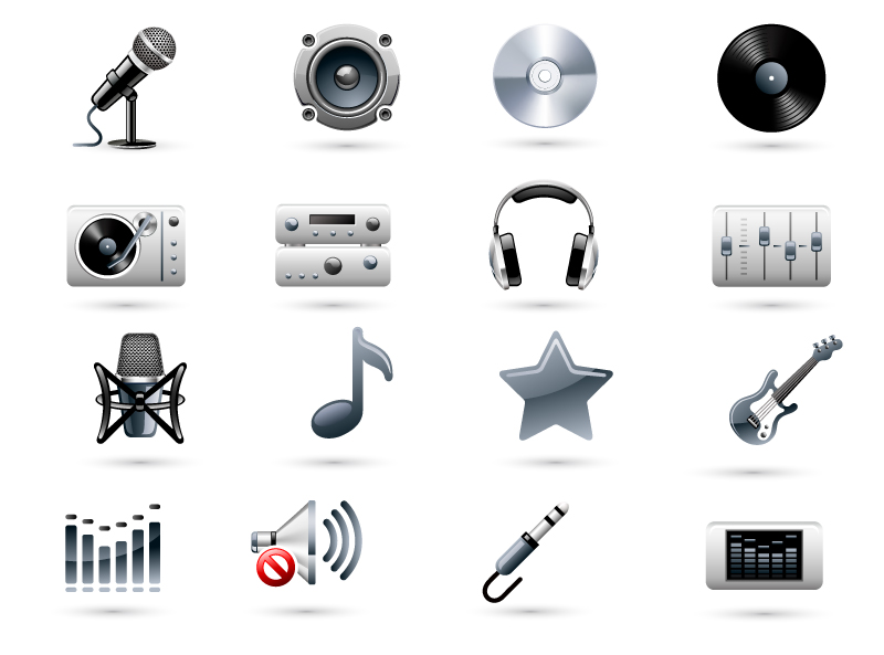 精美音乐设备图标素材AI下载