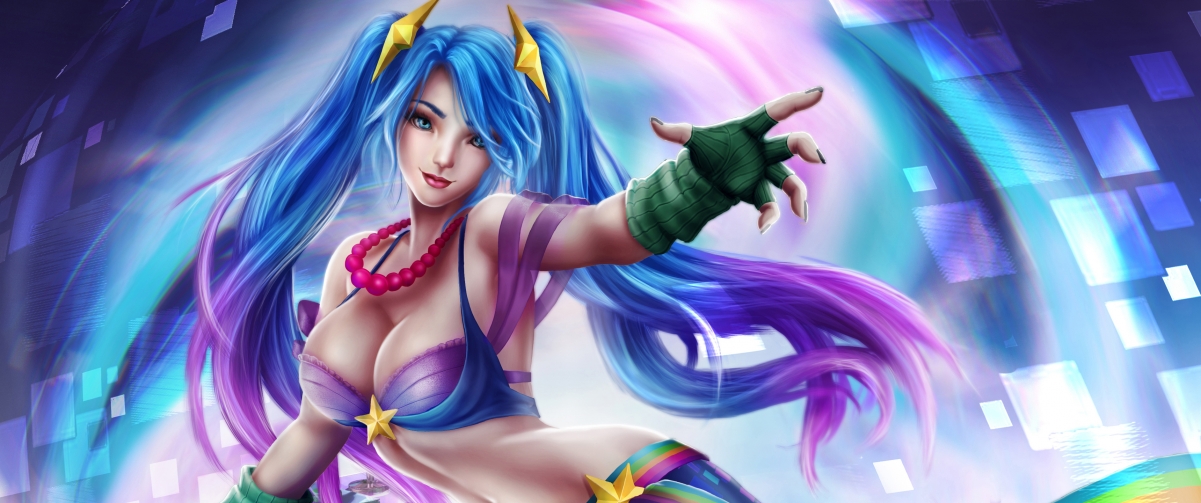 琴女电玩女郎皮肤(arcade sona) 英雄联盟LOL3440x1440壁纸