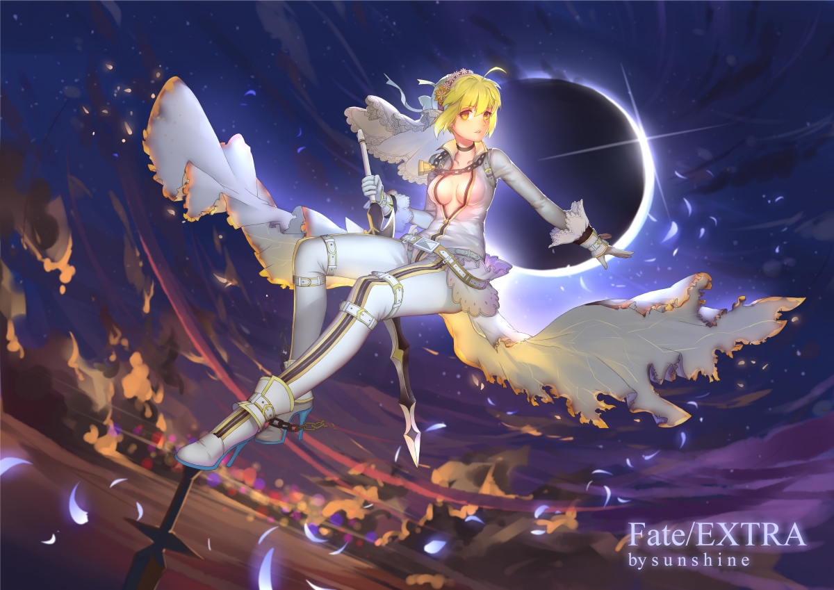 命运之夜 fate extra saber 4k动漫图片