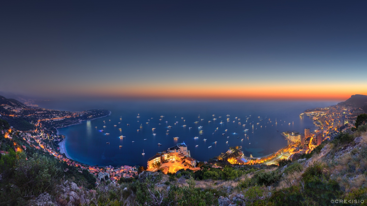 摩纳哥 俯瞰蔚蓝海岸全景4K风景壁纸