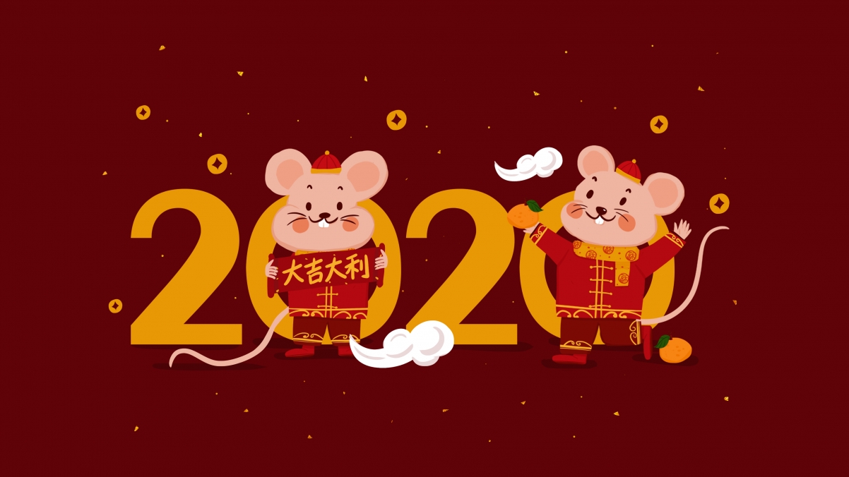 2020鼠年大吉大利喜庆4k壁纸3840x2160