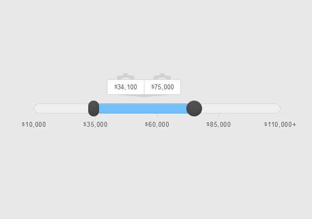 jQuery ui滑块拖拽范围选择实例