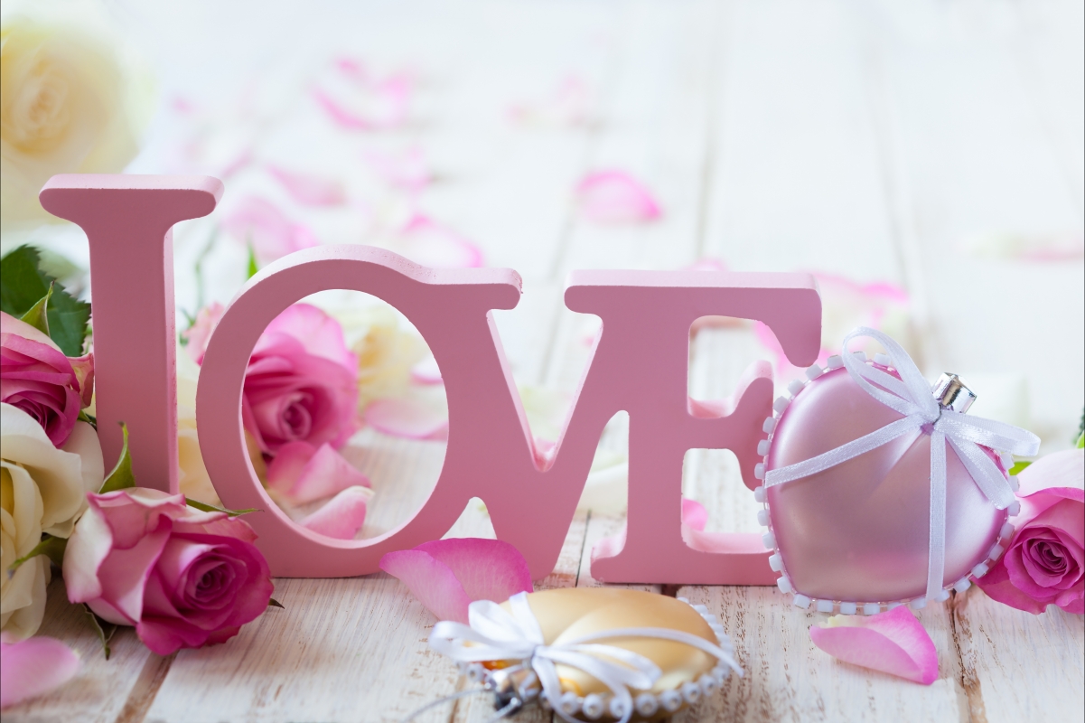 love,爱,粉色玫瑰花,情人节图片