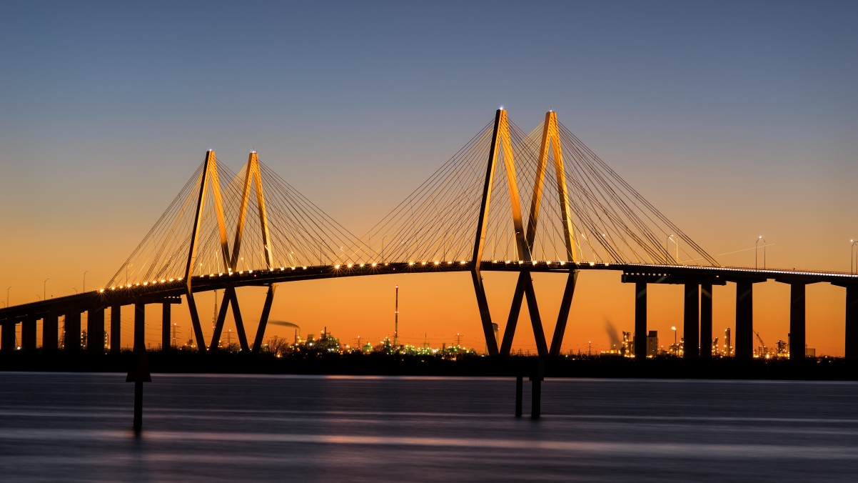 弗雷德·哈特曼桥Fred Hartman Bridge 4k风景壁纸