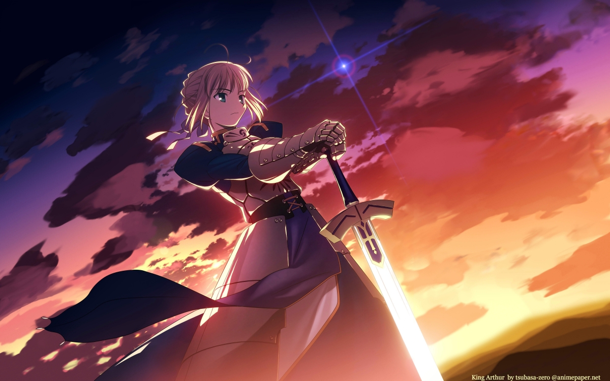 天空 saber 女孩 军刀 命运之夜 fate4k壁纸