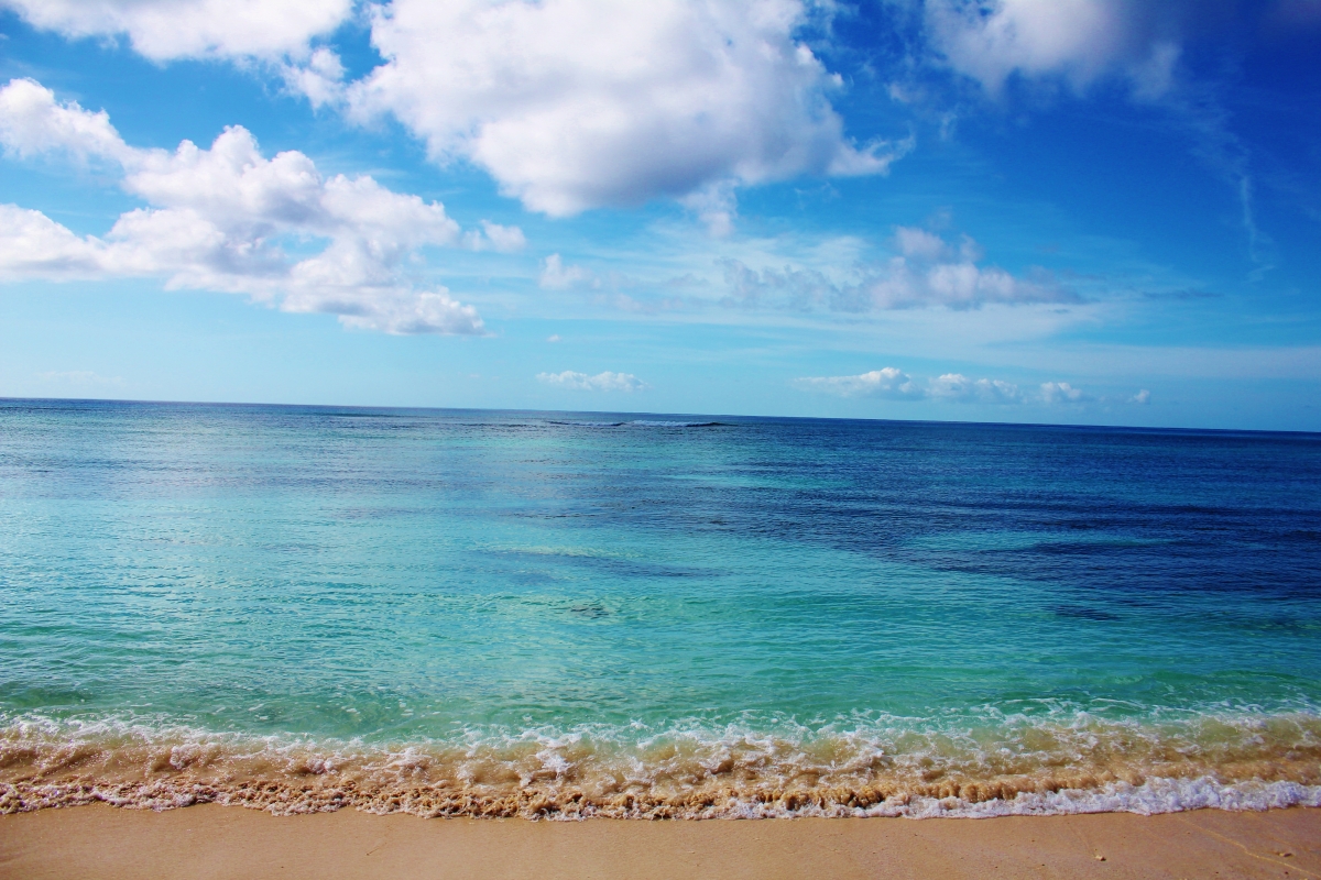 沙滩 海水 海浪 大海风景4K壁纸