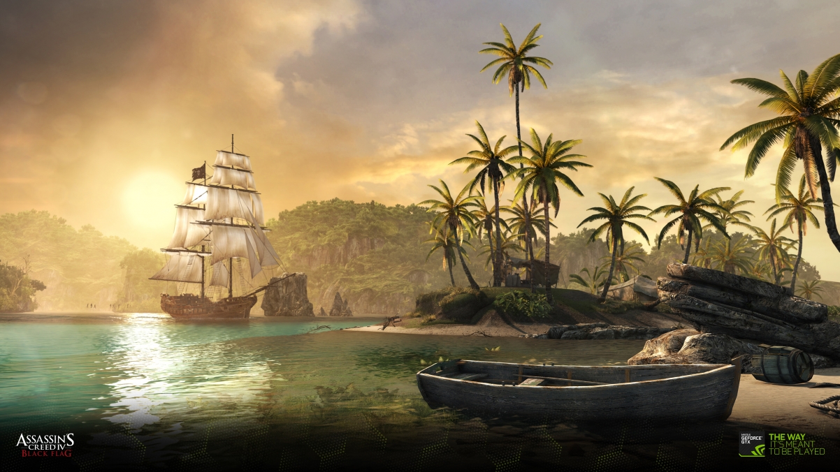 加勒比日落assassins creed iv black flag 刺客信条4 3840x2160游戏壁纸