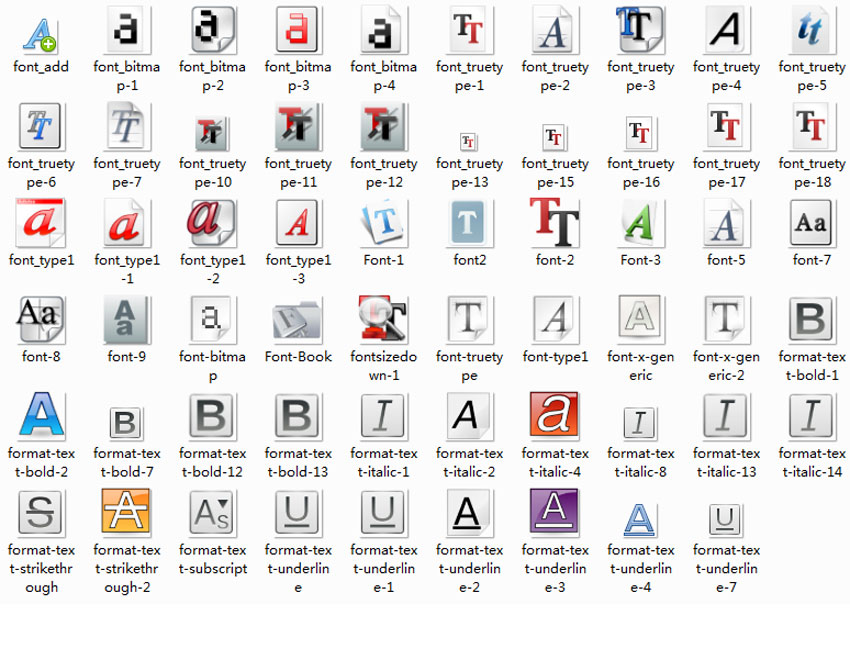 多款实用的字体图标大全png素材下载