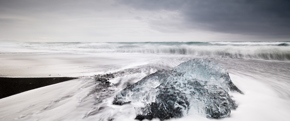 jokulsarlon海滩3440x1440壁纸