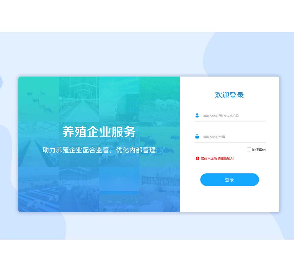 企业内部系统登录页面模板