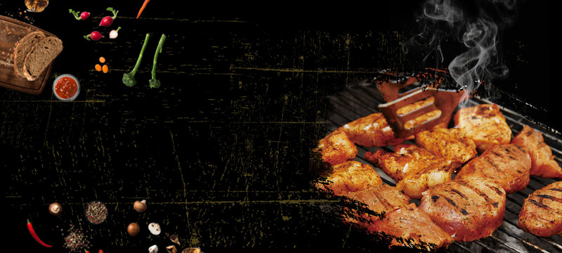黑色暖冬烤肉banner
