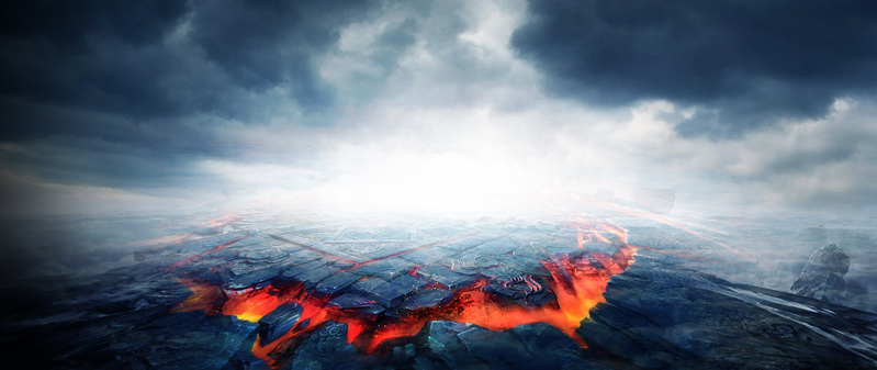 大气火山合成背景