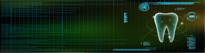 牙齿科幻墨绿电子海报banner