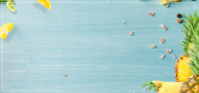 菠萝促销蓝色简约banner