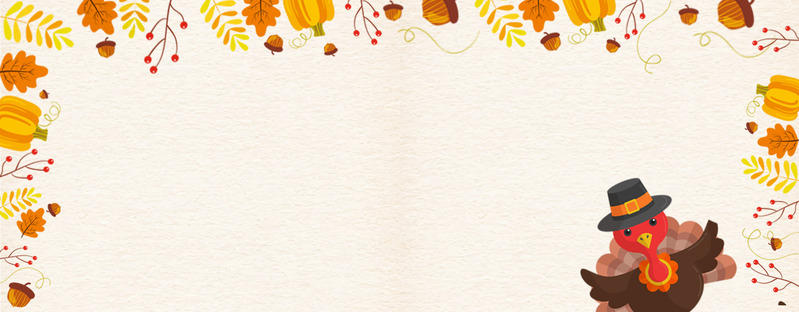 感恩节火鸡暖色banner