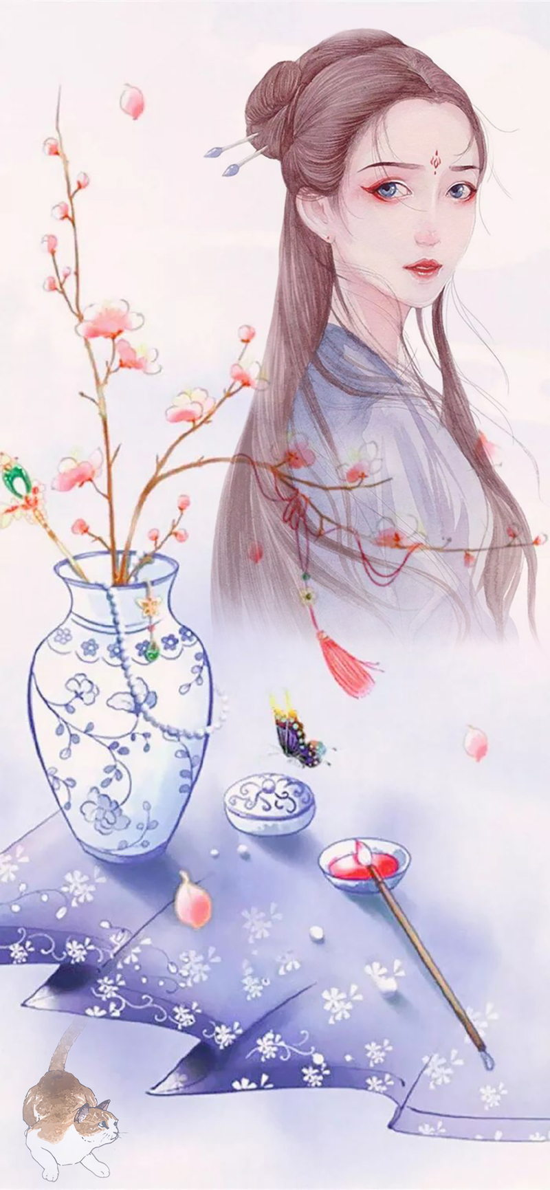 古风女子和猫咪