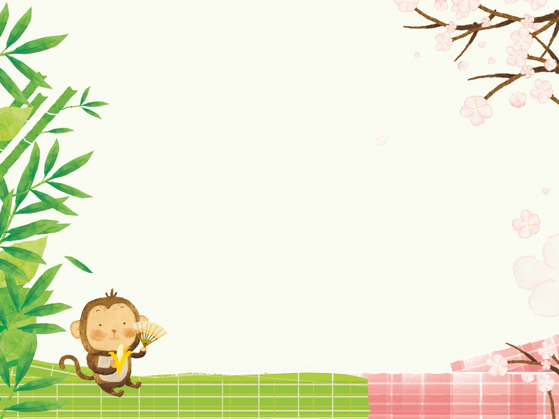 手绘可爱小猴背景