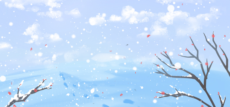 大雪卡通冬天二十四节气banner