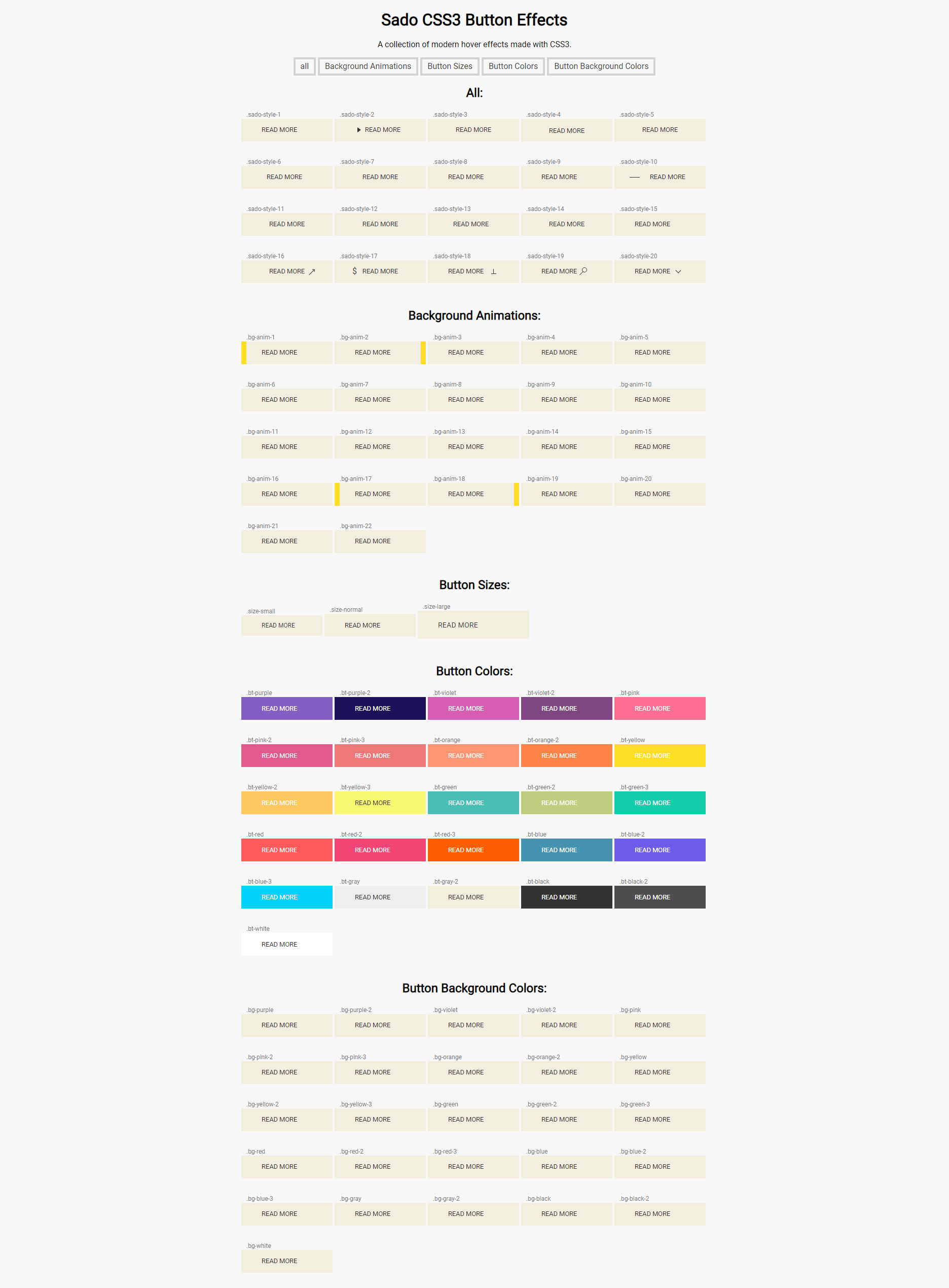 一组css3实现的交互式按钮素材