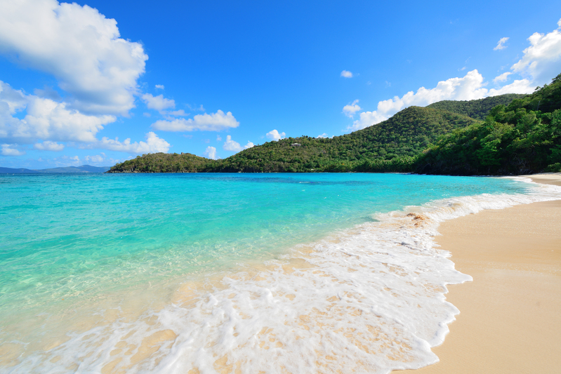 夏日海滩风景旅游平面广告