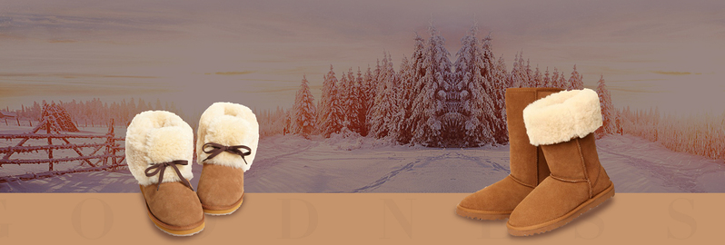 雪地靴促销季简约雪地banner