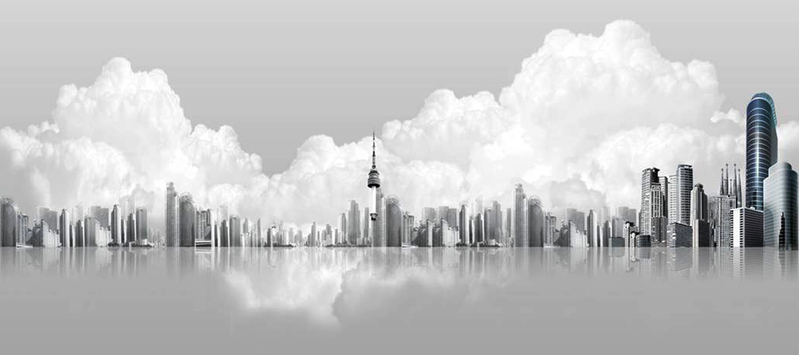 简约白色现代都市海报背景banner