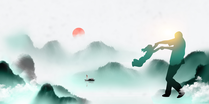 水墨父亲节创意背景