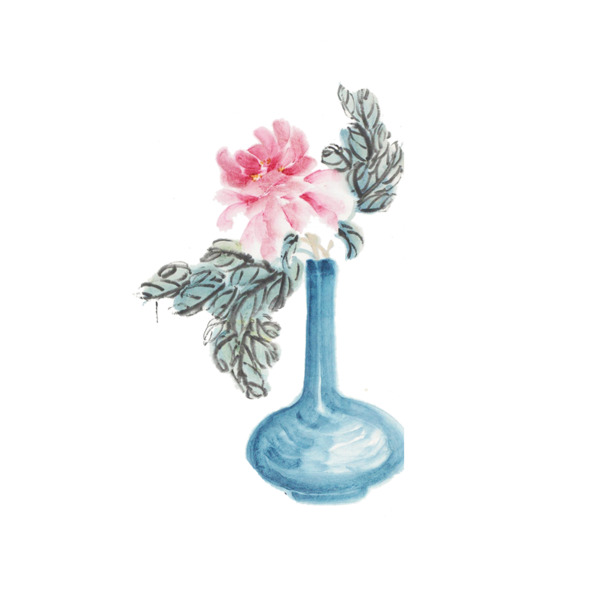 工笔画 花瓶 配饰 素材