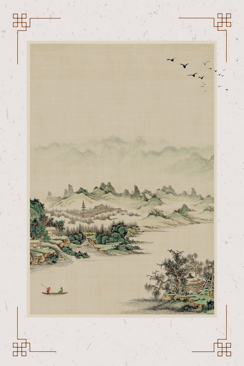 中国风江山如画广告背景