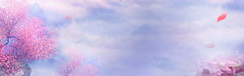 中国风手绘场景古风水墨banner