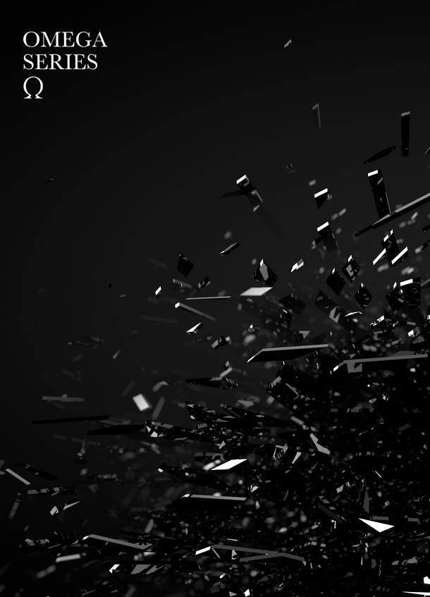 黑色喷射晶莹碎片海报背景